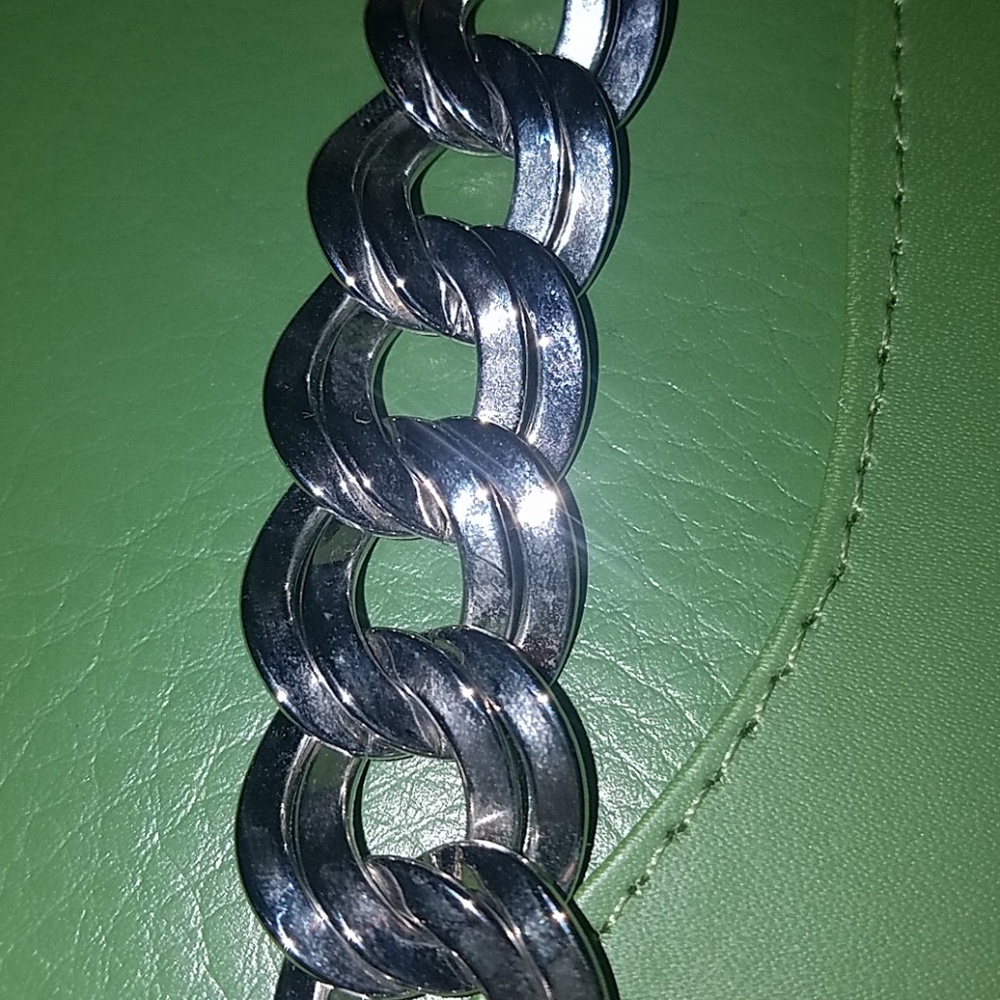 Bold Silver Statement Necklace - image 3